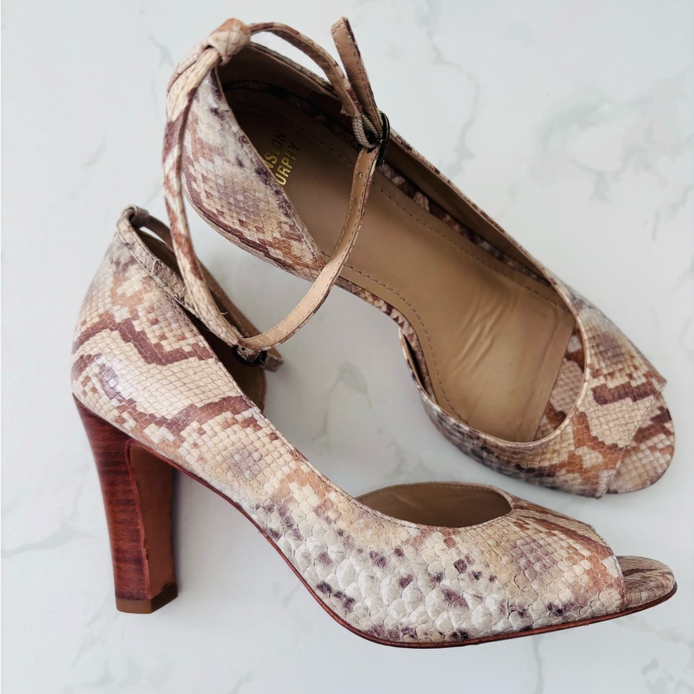 Johnston & Murphy Women’s Snakeskin Print Leather Heels Size 8.5
